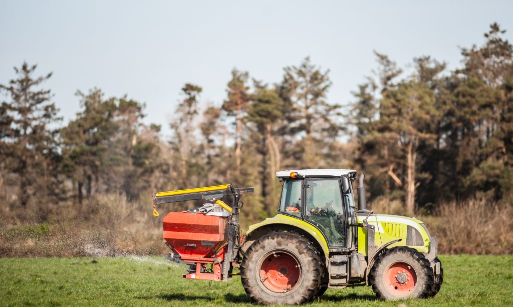 Spreading granular fertiliser